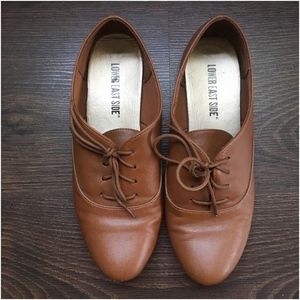 Cognac brown saddle shoes